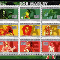 Guinea - Conakry 2010 Bob Marley perf sheetlet containing 9 values unmounted mint