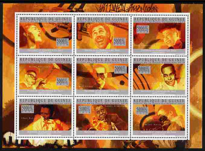 Guinea - Conakry 2010 Jazz Personalities perf sheetlet containing 9 values unmounted mint
