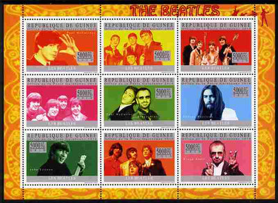 Guinea - Conakry 2010 The Beatles perf sheetlet containing 9 values unmounted mint