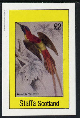 Staffa 1982 Birds #12 (Nectarinia Phoenicura) imperf deluxe sheet (£2 value) unmounted mint