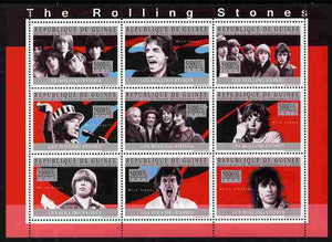 Guinea - Conakry 2010 The Rolling Stones perf sheetlet containing 9 values unmounted mint