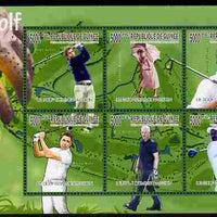 Guinea - Conakry 2010 Passion for Golf perf sheetlet containing 6 values unmounted mint