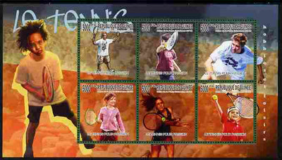 Guinea - Conakry 2010 Lawn Tennis perf sheetlet containing 6 values unmounted mint
