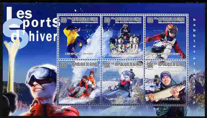 Guinea - Conakry 2010 Winter Sports perf sheetlet containing 6 values unmounted mint
