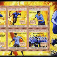 Guinea - Conakry 2010 Football World Cup - Uruguay perf sheetlet containing 6 values unmounted mint