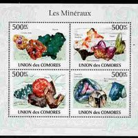 Comoro Islands 2010 Minerals perf sheetlet containing 4 values unmounted mint
