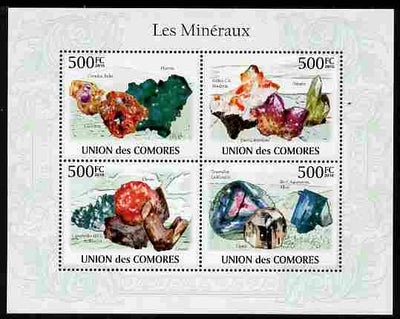 Comoro Islands 2010 Minerals perf sheetlet containing 4 values unmounted mint