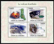 Comoro Islands 2010 Karthala Volcano perf sheetlet containing 4 values unmounted mint