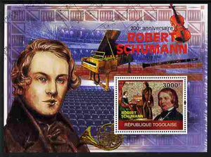 Togo 2010 200th Birth Anniversary of Robert Schumann perf m/sheet unmounted mint