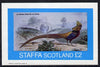 Staffa 1982 Birds #14 (Le Faisan Dore de la Chine) imperf deluxe sheet (£2 value) unmounted mint
