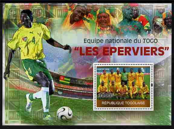 Togo 2010 National Football Team - The Hawks perf m/sheet unmounted mint