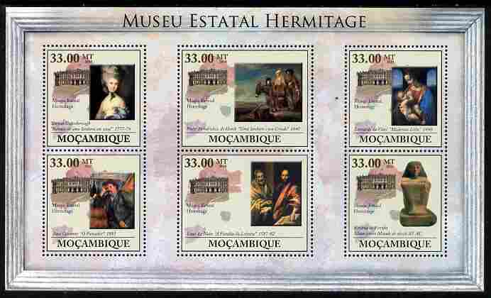 Mozambique 2010 The State Hermitage Museum perf sheetlet containing 6 values unmounted mint