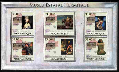 Mozambique 2010 The State Hermitage Museum perf sheetlet containing 6 values unmounted mint