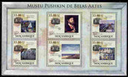 Mozambique 2010 Pushkin Museum of Fine Arts perf sheetlet containing 6 values unmounted mint