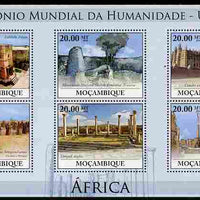 Mozambique 2010 UNESCO World Heritage Sites - Africa #1 perf sheetlet containing 6 values unmounted mint
