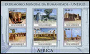 Mozambique 2010 UNESCO World Heritage Sites - Africa #1 perf sheetlet containing 6 values unmounted mint