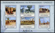 Mozambique 2010 UNESCO World Heritage Sites - Africa #1 perf sheetlet containing 6 values unmounted mint