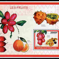 Togo 2010 Fruits perf m/sheet unmounted mint