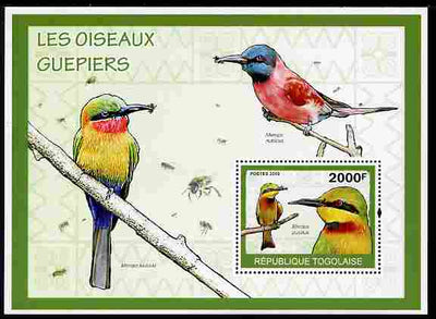 Togo 2010 Birds - Bee Eaters perf m/sheet unmounted mint