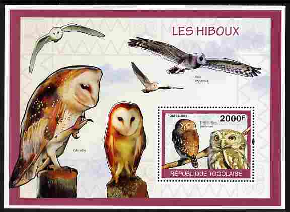 Togo 2010 Birds - Owls perf m/sheet unmounted mint