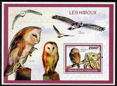 Togo 2010 Birds - Owls perf m/sheet unmounted mint