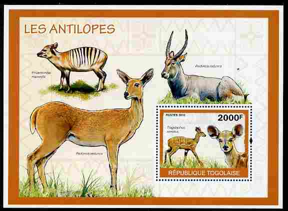 Togo 2010 Antelopes perf m/sheet unmounted mint