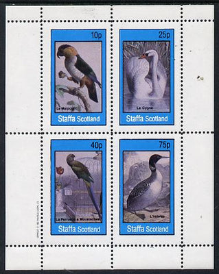Staffa 1982 Birds #16 (Parrot, Swan, etc) perf,set of 4 values (10p to 75p) unmounted mint