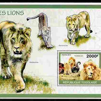 Togo 2010 Lions perf m/sheet unmounted mint