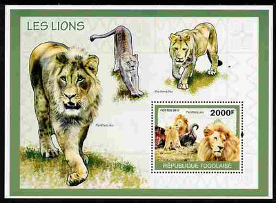 Togo 2010 Lions perf m/sheet unmounted mint