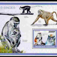 Togo 2010 Monkeys perf m/sheet unmounted mint