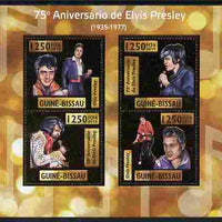 Guinea - Bissau 2010 75th Birth Anniversary of Elvis Presley perf sheetlet containing 4 values (gold background) unmounted mint