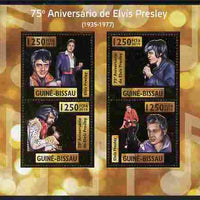 Guinea - Bissau 2010 75th Birth Anniversary of Elvis Presley perf sheetlet containing 4 values (gold background) unmounted mint