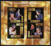 Guinea - Bissau 2010 75th Birth Anniversary of Elvis Presley perf sheetlet containing 4 values (gold background) unmounted mint