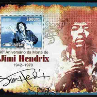 Guinea - Bissau 2010 40th Death Anniversary of Jimi Hendrix perf m/sheet unmounted mint