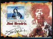 Guinea - Bissau 2010 40th Death Anniversary of Jimi Hendrix perf m/sheet unmounted mint