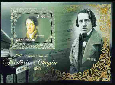 Guinea - Bissau 2010 200th Birth Anniversary of Frederic Chopin perf m/sheet unmounted mint