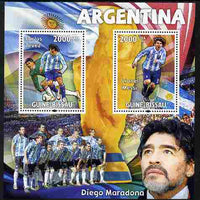 Guinea - Bissau 2010 Footbal World Cup - Argentine perf sheetlet containing 2 values unmounted mint