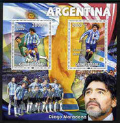 Guinea - Bissau 2010 Footbal World Cup - Argentine perf sheetlet containing 2 values unmounted mint
