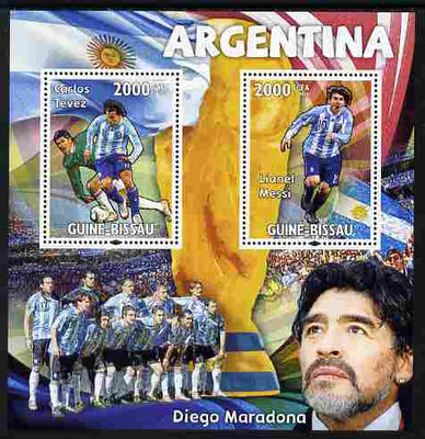 Guinea - Bissau 2010 Footbal World Cup - Argentine perf sheetlet containing 2 values unmounted mint