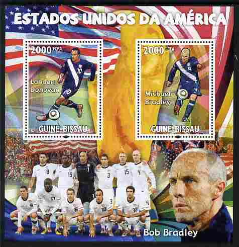 Guinea - Bissau 2010 Footbal World Cup - USA perf sheetlet containing 2 values unmounted mint