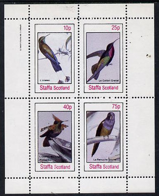 Staffa 1982 Birds #17 (Humming Birds & Parrot) perf,set of 4 values (10p to 75p) unmounted mint
