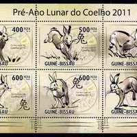 Guinea - Bissau 2010 Chinese New Year - Year of the Rabbit perf sheetlet containing 6 values unmounted mint