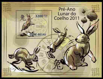 Guinea - Bissau 2010 Chinese New Year - Year of the Rabbit perf m/sheet unmounted mint