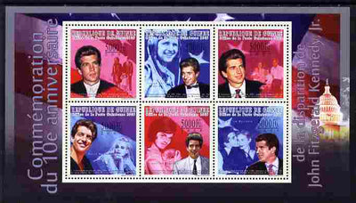 Guinea - Conakry 2009 Tenth Death Anniversary of John Fitzgeral Kennedy Jr perf sheetlet containing 6 values unmounted mint