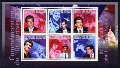 Guinea - Conakry 2009 Tenth Death Anniversary of John Fitzgeral Kennedy Jr perf sheetlet containing 6 values unmounted mint
