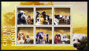 Guinea - Conakry 2009 Dogs of the World #1 perf sheetlet containing 6 values unmounted mint