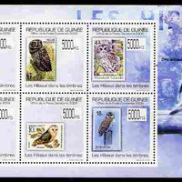 Guinea - Conakry 2009 Stamp on Stamp - Owls perf sheetlet containing 6 values unmounted mint Michel 7037-42