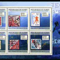 Guinea - Conakry 2009 Stamp on Stamp - Winter Olympics perf sheetlet containing 6 values unmounted mint Michel 7100-7105
