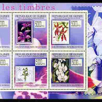 Guinea - Conakry 2009 Stamp on Stamp - Orchids perf sheetlet containing 6 values unmounted mint Michel 7030-35