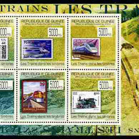 Guinea - Conakry 2009 Stamp on Stamp - Railways perf sheetlet containing 6 values unmounted mint Michel 7009-14